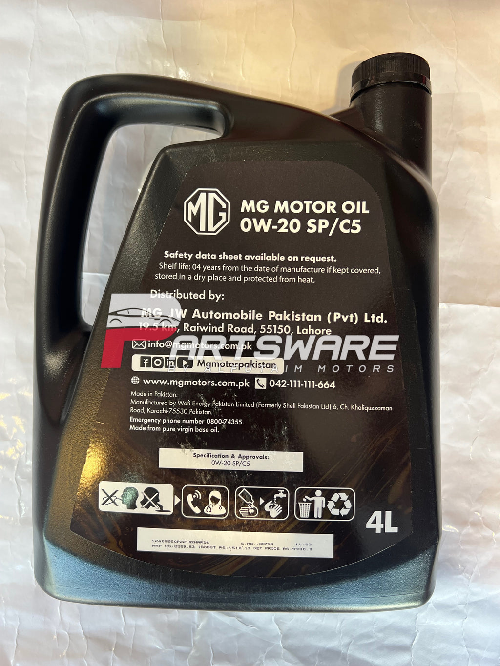 MG Genuine Engine Oil 0W-20 C5 | Original MG Motor Fully Synthetic Engine Oil | For All MG Cars Pakistan